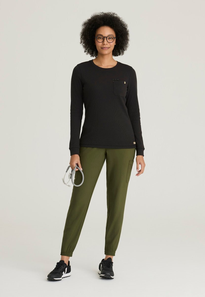 Wanderlust Waffle Knit Long Sleeve TopGrey's Anatomy EvolveGSST257-BLACK-XXS