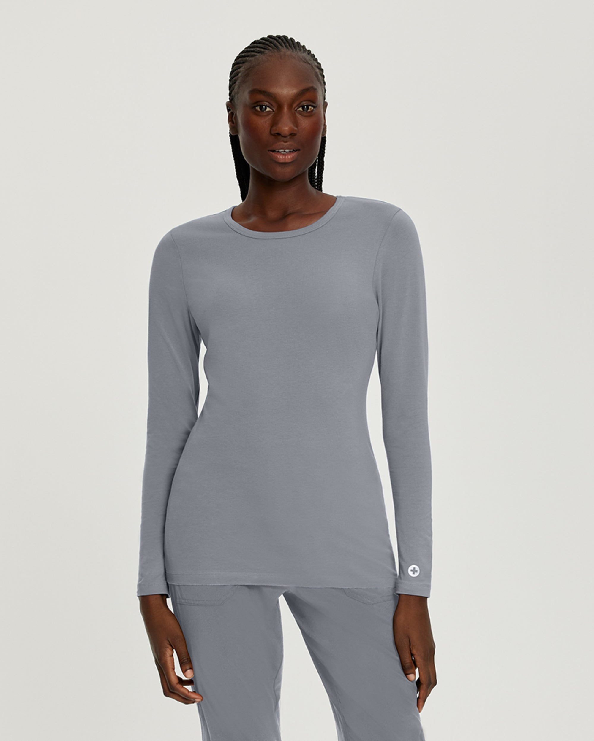 Cotton Longsleeve Underscrub Women's Underscrub White Cross Grey XS