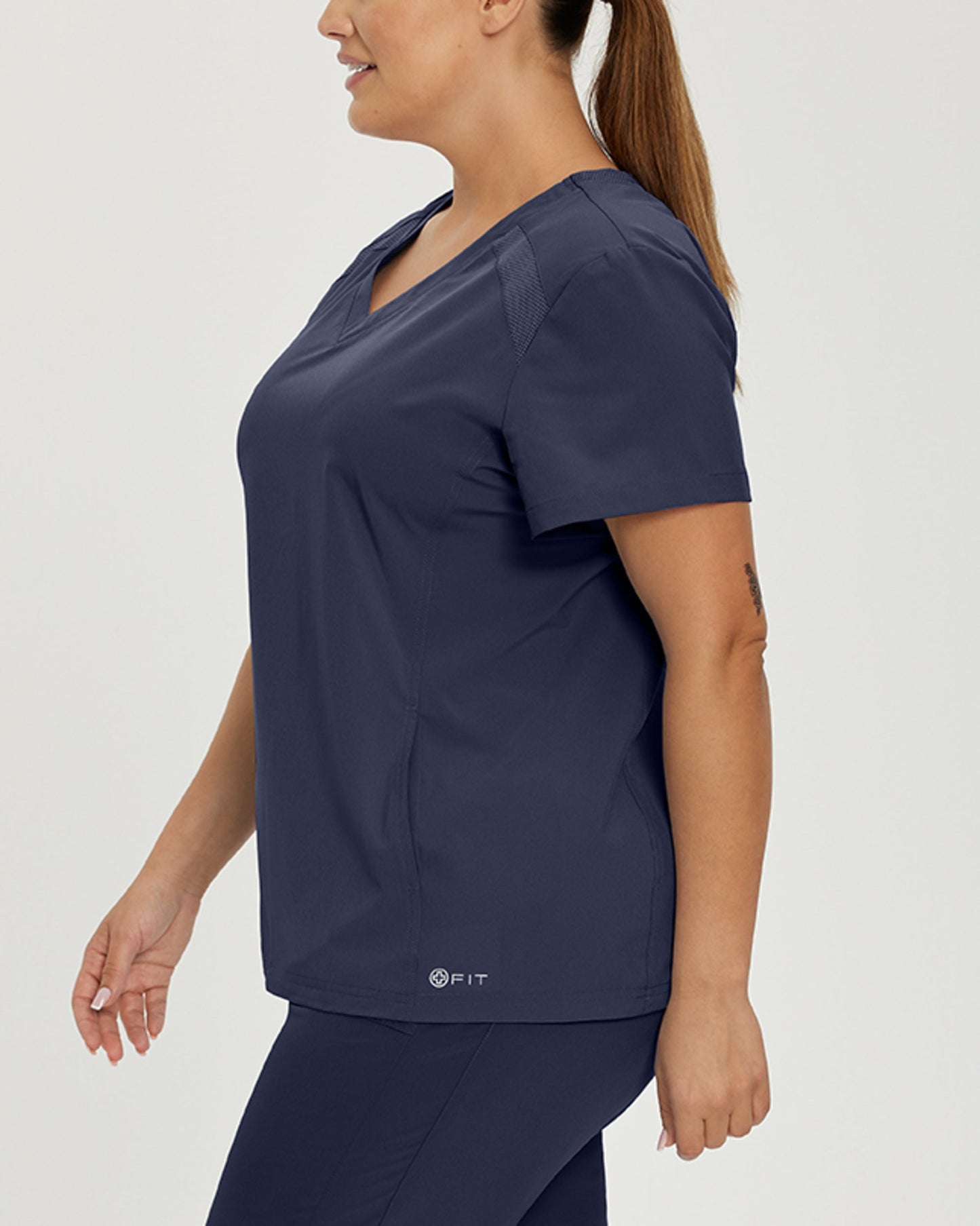 323T - Fitted Criss Cross Women's Solid Scrub Top