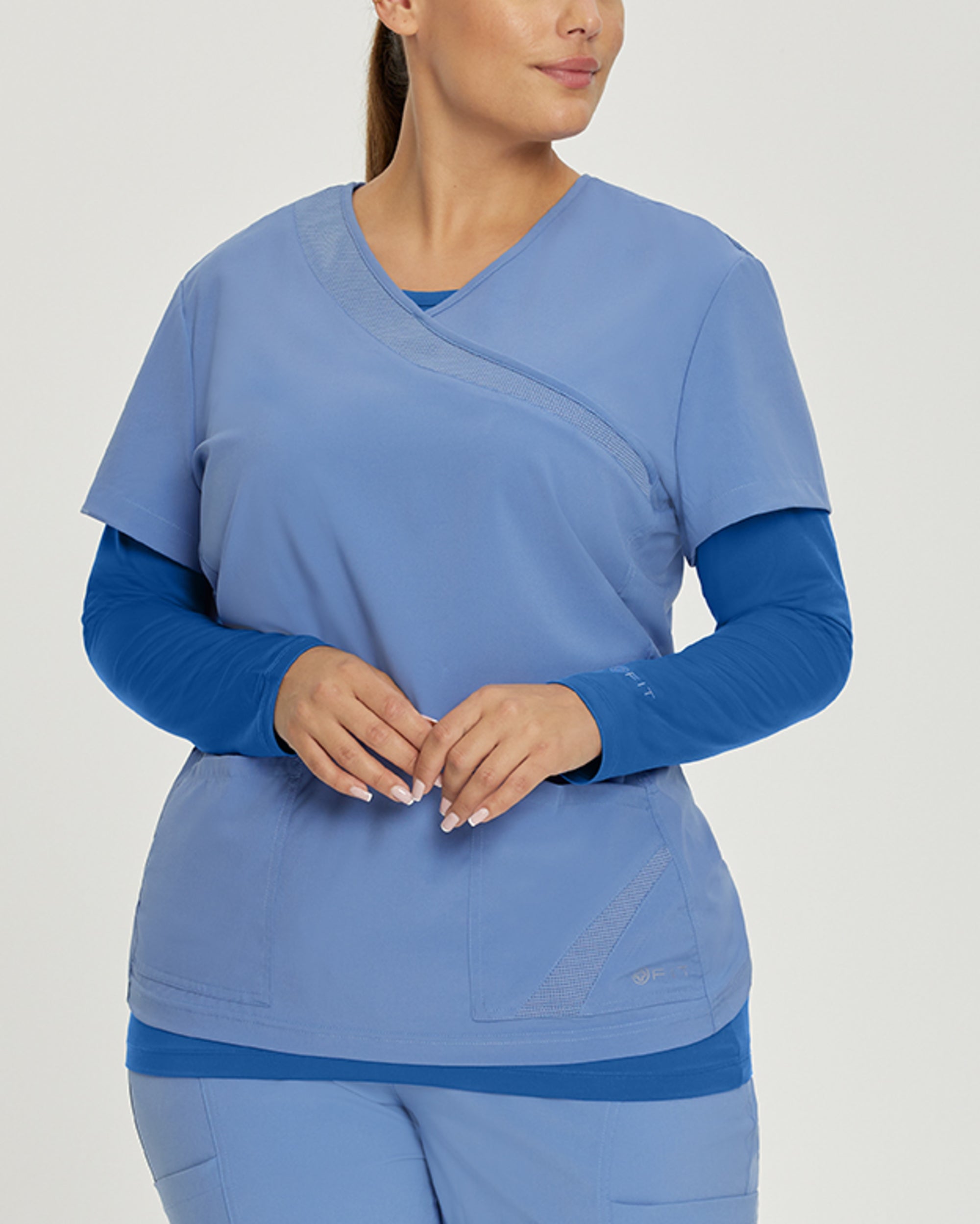 4-Way Stretch Long Sleeve Underscrub Women's Underscrub White Cross Fit Royal Blue XS