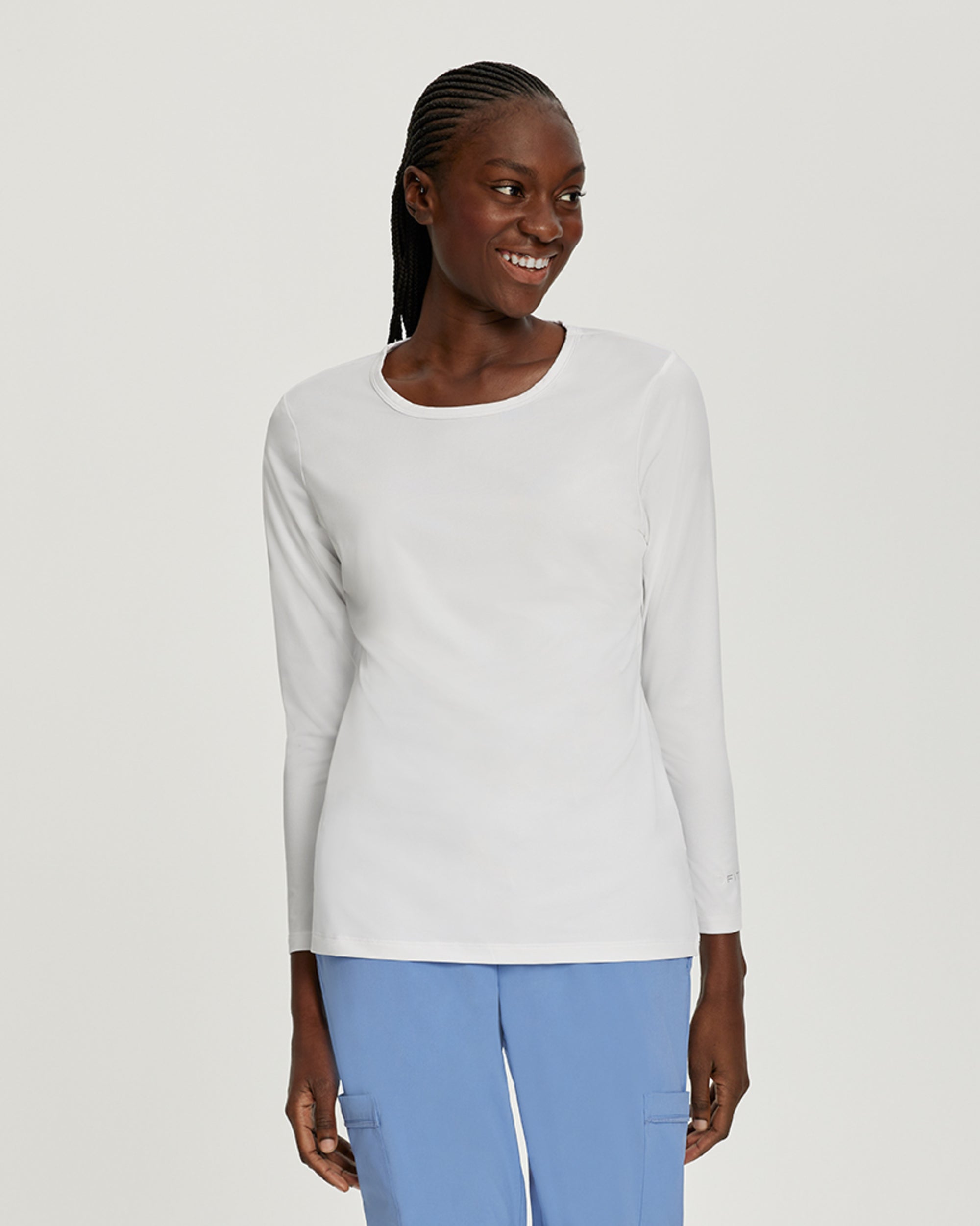 4-Way Stretch Long Sleeve Underscrub Women's Underscrub White Cross Fit