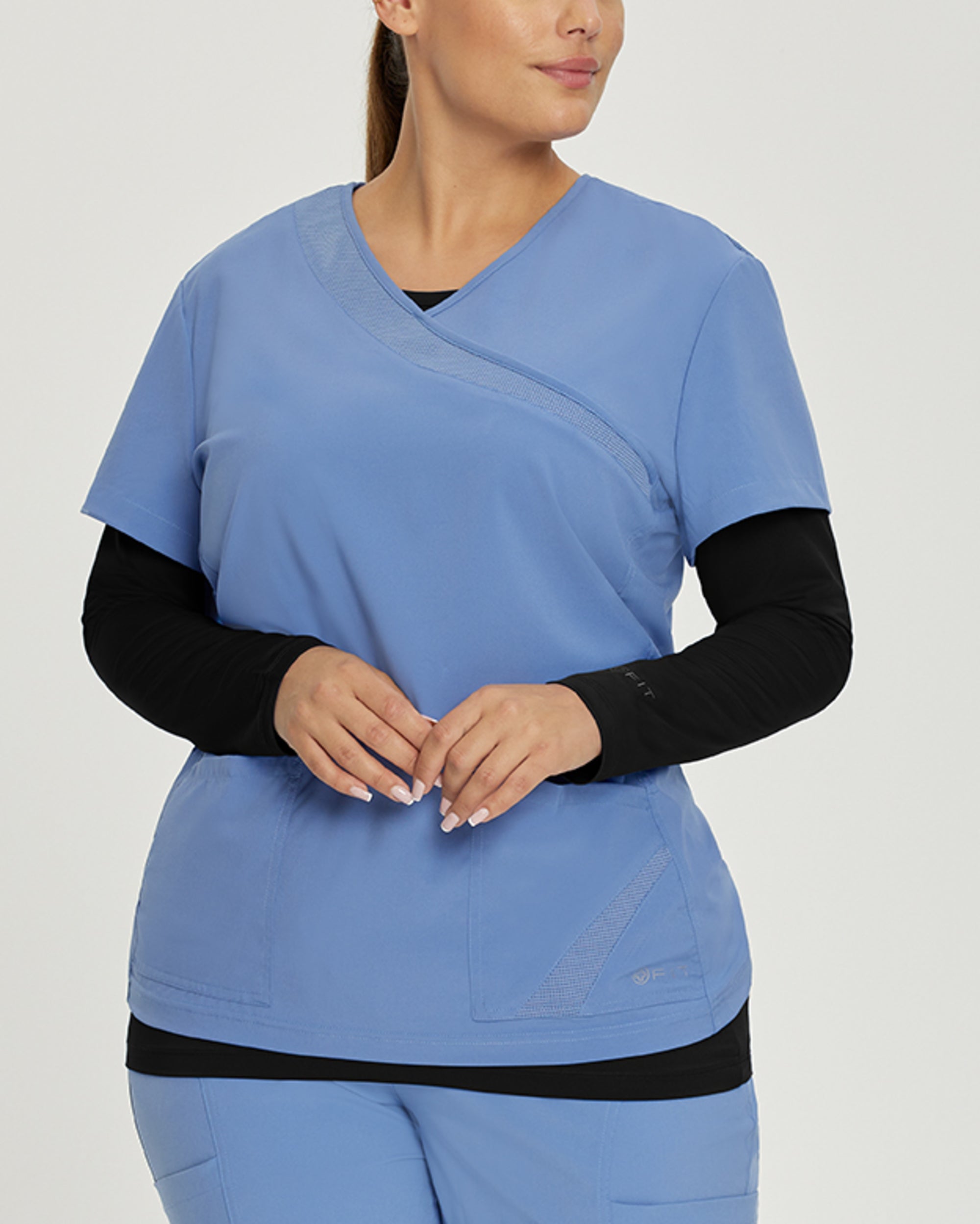 4-Way Stretch Long Sleeve Underscrub Women's Underscrub White Cross Fit Black XS