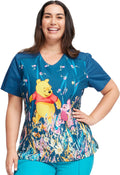 Winnie The Pooh Flower Walk Scrub TopCherokee LicensedTF639-PHWK