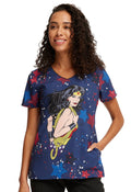 Wonder Woman Scrub TopCherokee LicensedTF626-DMGN-XS
