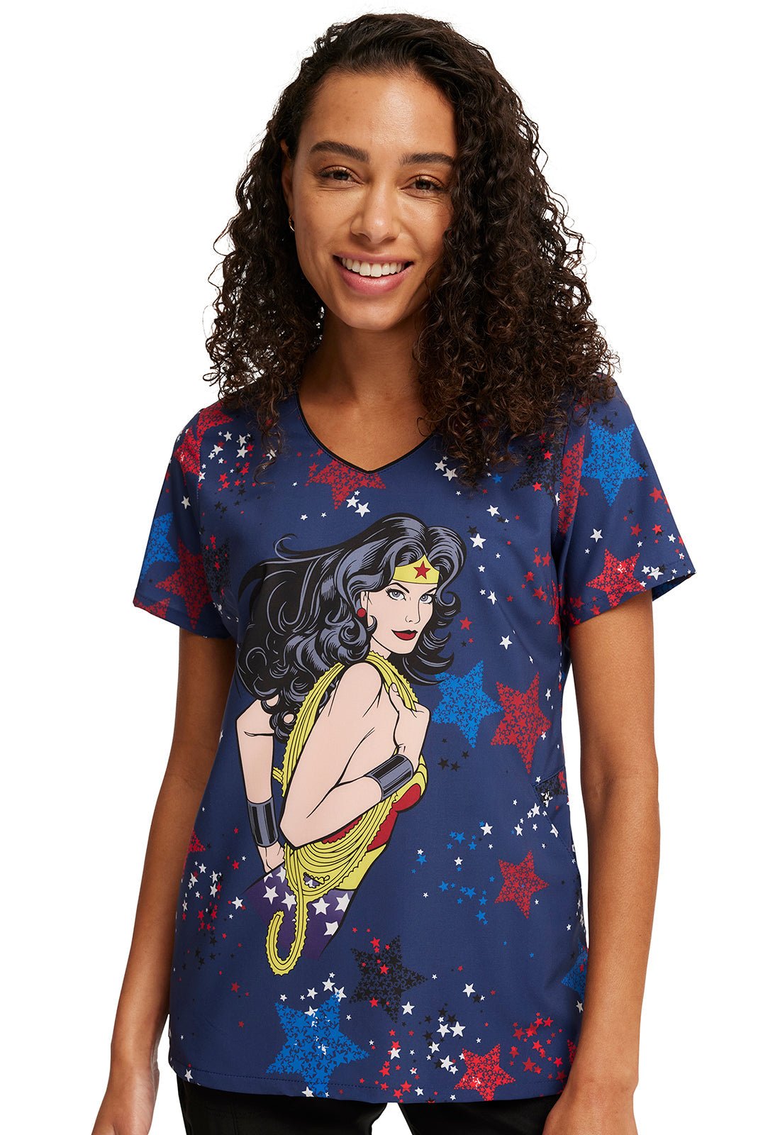 Wonder Woman Scrub TopCherokee LicensedTF626-DMGN-XS