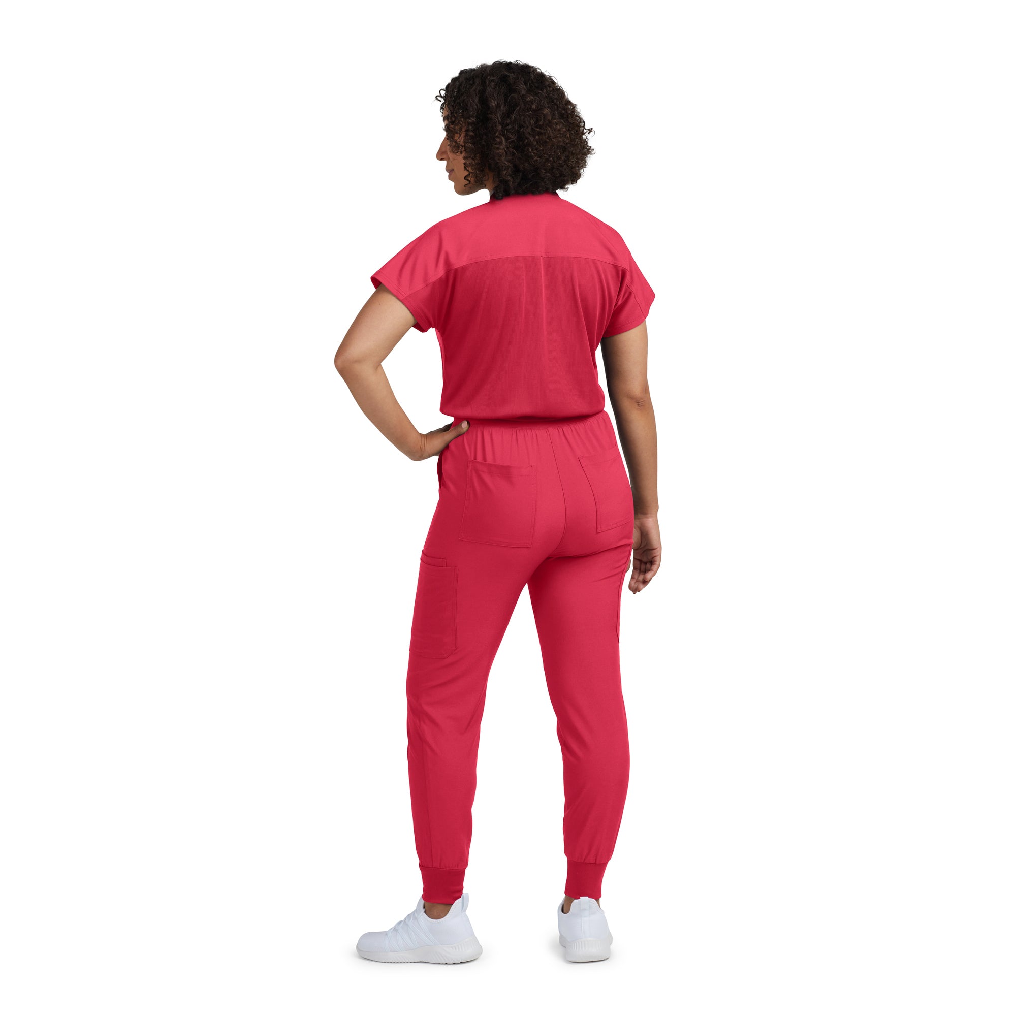 Landau Forward Cargo Scrub Jumpsuit Women's Scrub Jumpsuit White Cross