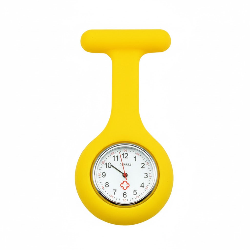 Analog Nursing Pin Watch Pin Watch Lasalle Uniform Yellow